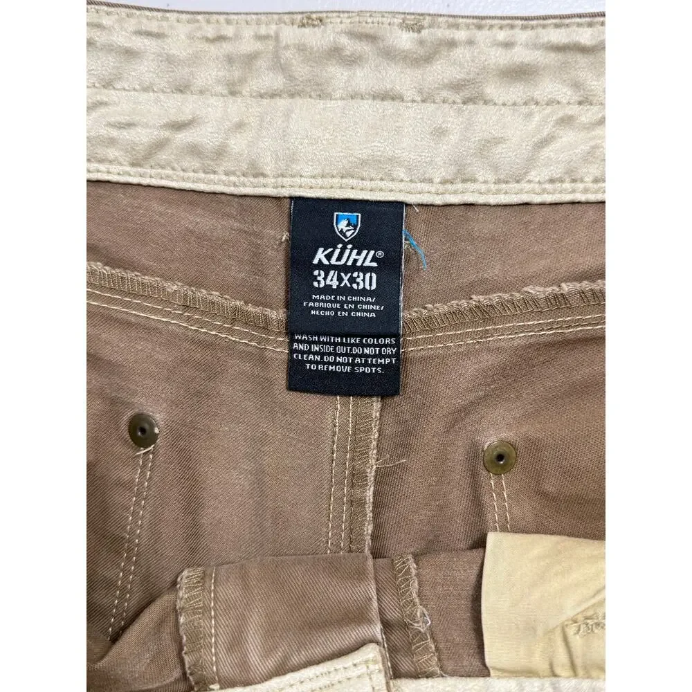 KUHL Rydr Pants Men’s 34x30 Brown Tan Patina Outdoor Hiking Gorpcore